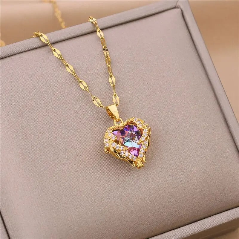 - Colorful Crystal Heart Pendant for her