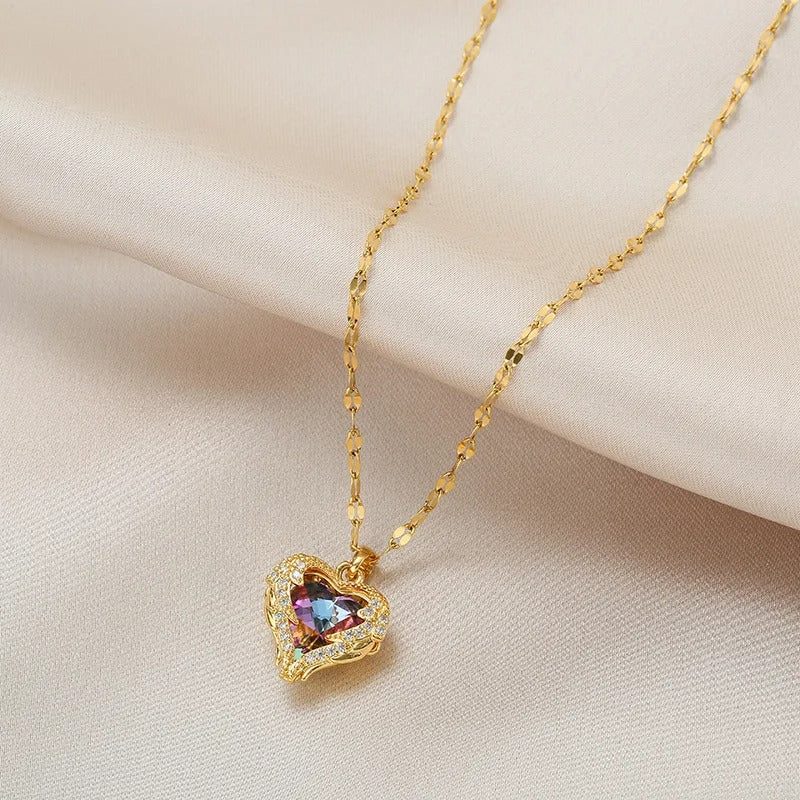 - Colorful Crystal Heart Pendant for her